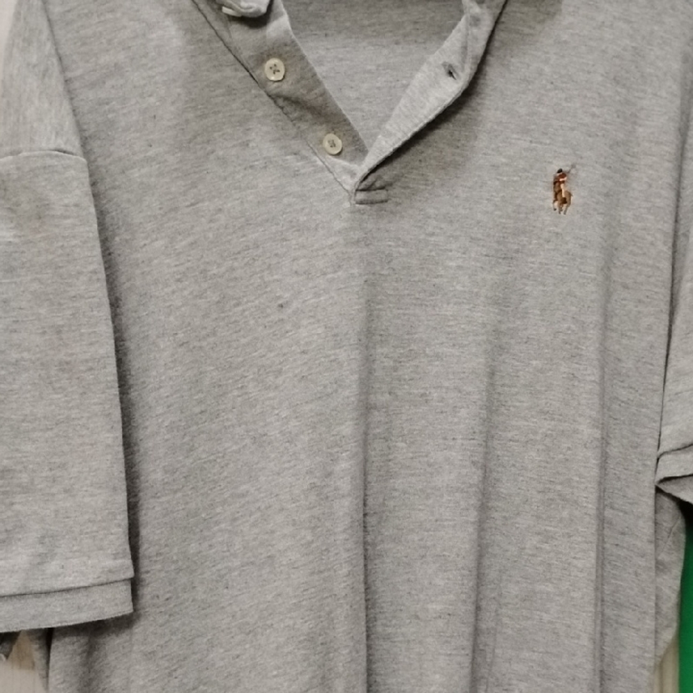 Polo by Ralph Lauren Gray Men's Shirt Large